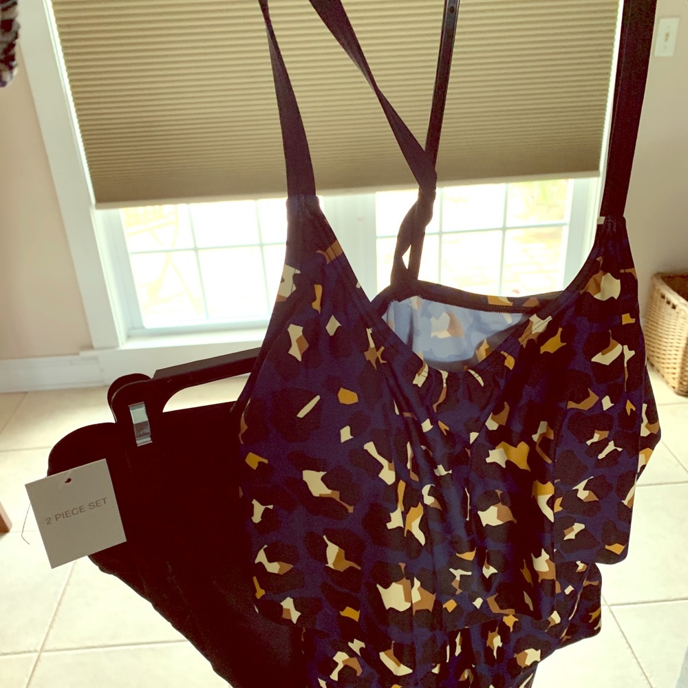 New two piece bathing suit size large